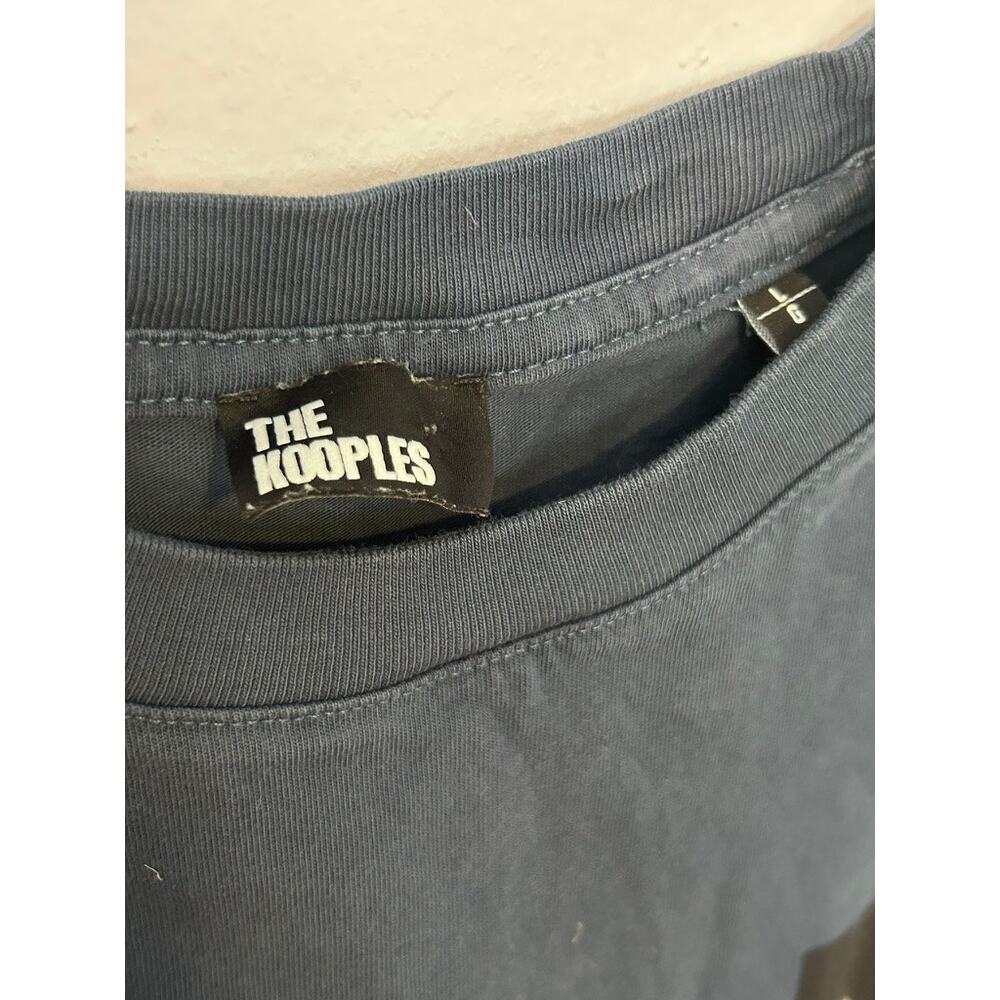 Dark Blue The Kooples Designer T-Shirt | Crew Neck | 100% Cotton‎ - (Size L) - Picture 5 of 8